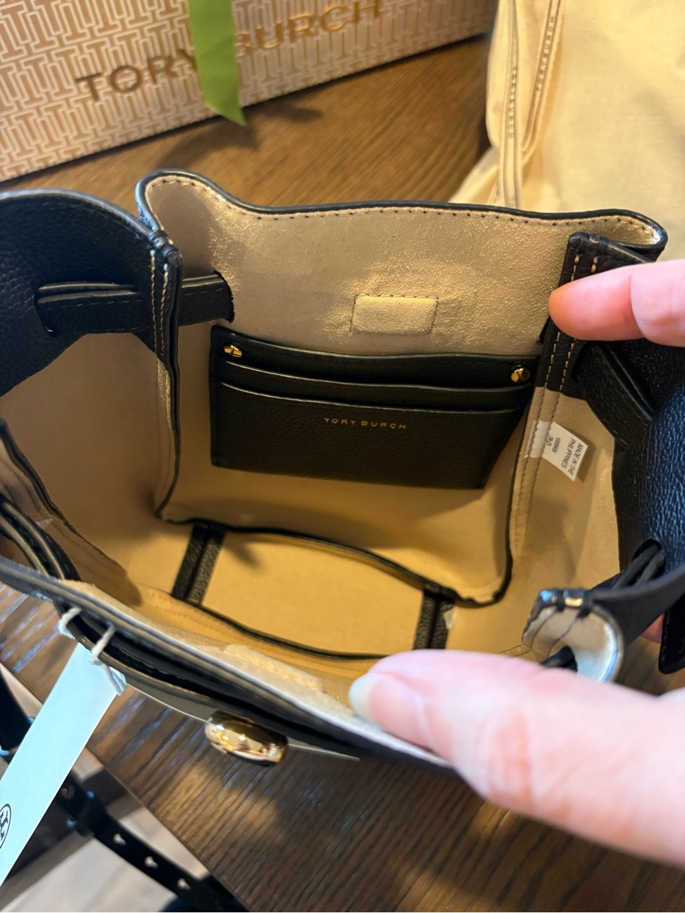 Tory Burch Black Pebbled Leather small Romy Crossbody with Adjustable Strap - Picture 7 of 14